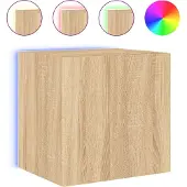 Sonstiges Tv-wandmeubel met LED-verlichting 40,5x35x40 cm sonoma eiken