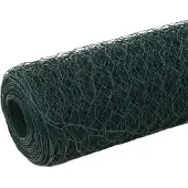 vidaXL Kippengaas 25x1,2 m staal met PVC coating groen