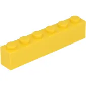 LEGO 250 stuks 3009 Stenenblokken 1x6, basisstenen, 250 stuks, geel