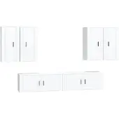 Syfax 6-delige Tv-meubelset bewerkt hout wit