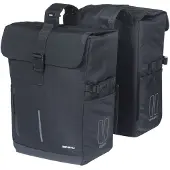 Basil Move - Dubbele fietstas - 30L - Incl. regenhoes - Gerecycled materiaal - Zwart