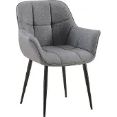 CLP Essstoel Roseville, gestoffeerd, taupe kleur. Materiaal: stof