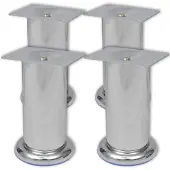 vidaXL Bankpoten rond 8 st 120 mm chroomkleurig