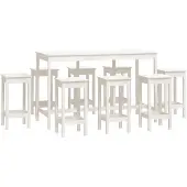 Syfax 9-delige Barset massief grenenhout wit