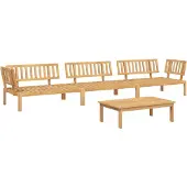 vidaXL 4-delige Loungeset pallet massief acaciahout