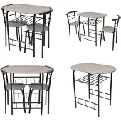vidaXL Ontbijttafel en barset, MDF - Ontbijttafel - Ontbijttafels - Ontbijttafel set - Ontbijttafels sets
