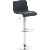 CLP Barkruk Hover met stoffen bekleding | Kleur: donkergrijs. Materiaal: metalen frame met chroomlook