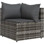 Syfax Tuinhoekbank met kussens poly rattan grijs