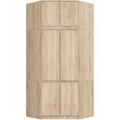 Akord Hoekkledingkast S100 met Opzetstuk / Furniture Factory / Sonoma Eik / 100 x 235 x 50 cm