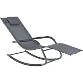 En.casa Ligstoel Caracena schommelstoel 147x63x89 cm donkergrijs