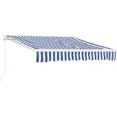 En.casa Zonnescherm luifel handbediend met knikarm 250x200 cm blauw wit