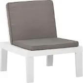 Syfax Loungestoel met kussen kunststof wit