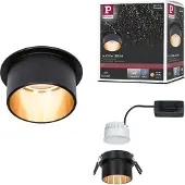 Paulmann Gil LED inbouw zwart mat/goud Gil, dimbaar, zwart, Badkamer, Aluminium, Modern