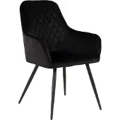 Ebuy24 Harbo Eetkamerstoel Velvet Zwart - Set van 2