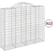 vidaXL Schanskorven 12 st gewelfd 200x50x160/180 cm ijzer