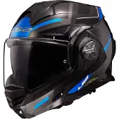 LS2 FF901 Advant X Spectrum Zwart Titanium Blauw Systeemhelm Maat XS