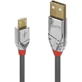 Lindy 36651 USB-kabel USB 2.0 USB-A stekker, USB-micro-B stekker 1.00 m Grijs