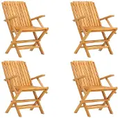 Syfax Klapstoelen, 4 stuks, 61x67x90 cm, massief teakhout