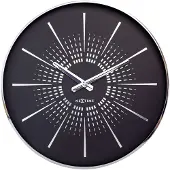 Nextime Excentric – Stille Wandklok – 40 cm – Metaal – Zwart
