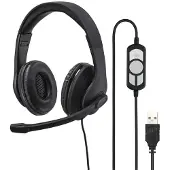 Hama Stereo bedrade supra-aurale headset zwart met verstelbaar volume, microfoon dempen voor computer