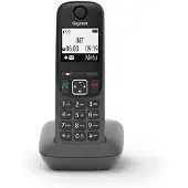 Gigaset AS490, Analoog/DECT-telefoon, draadloos handset, handsfree functie, 100 contacten, nummerherkenning, zwart