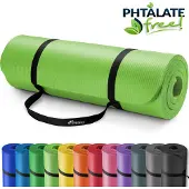 Tresko Yoga mat lichtgroen 1 cm dik, fitnessmat, pilates, aerobics
