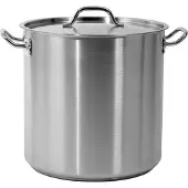 TRIZERATOP HOGE POT MET ROESTVRIJSTALEN DEKSEL 36X36CM, 36,6L., Pan + steelpan, Zilver