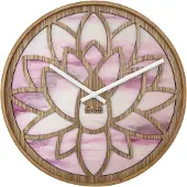 Nextime Lotus – Wandklok – 40 cm – Hout – Roze – Stil