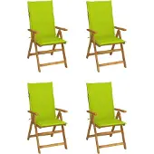 Syfax Inklapbare stoelen 4 st verstelbaar met kussens
