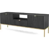 Selsey TV-Meubel Louis | spaanplaat zwart 154x56x39 cm tv-meubels | NADUVI