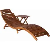Syfax Ligbed met tafel massief acaciahout bruin