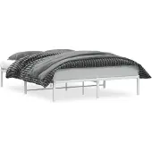 vidaXL Bedframe metaal wit 150x200 cm
