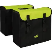 Polydaun Dubbele bagagebox voor bagagedrager, , 34 liter, 37 x 33 x 14 cm (2 stuks) - Zwart/limegroen