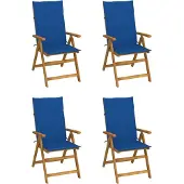 Syfax Inklapbare stoelen 4 st verstelbaar met kussens