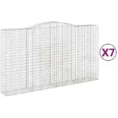 vidaXL Schanskorven 7 st gewelfd 400x50x220/240 cm ijzer