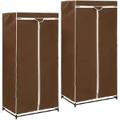 Syfax Kledingkasten 2 st 75x50x160 cm bruin
