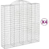 vidaXL Schanskorven 4 st gewelfd 200x50x200/220 cm ijzer