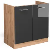 Vicco R-Line Wastafelkast – 80 cm zonder werkblad Antraciet Hoogglans