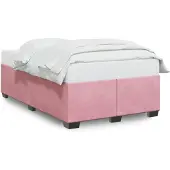 vidaXL Bedframe zonder matras 120x190 cm fluweel roze