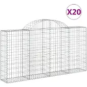 vidaXL Schanskorven 20 st gewelfd 200x30x100/120 cm ijzer
