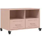 vidaXL Tv-meubel 68x39x43,5 cm staal roze