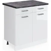 Vicco R-Line Keukenonderkast – 80 cm, WB Antraciet Wit Hoogglans