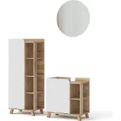 Vicco Badkamermeubelset Karen Sonoma/Wit 3-delig, Model 40785