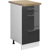 Vicco R-Line Keukenonderkast – 40 cm met laden, WB Eik Antraciet Hoogglans