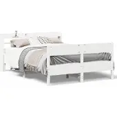 vidaXL Bedframe zonder matras massief grenenhout wit 140x200 cm
