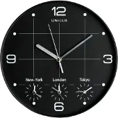 Unilux 400094567 Wandklok/Quartzklok "ON TIME", diameter: 305 mm, zwart
