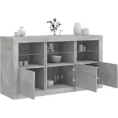 vidaXL Dressoir met LED-verlichting 123x37x67 cm betongrijs