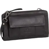 Mustang Leren Portemonnee Schoudertas Salamanca Tome Wallet Bag Black Zwart