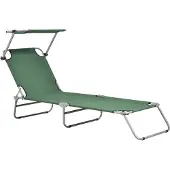 Casa.pro Ligbed met luifel Argozelo 186x55x24 cm donkergroen