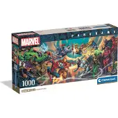 Clementoni - Puzzel - 1000 Stukjes - Marvel Heroes vs Villains - Panorama Formaat - Compact Box
